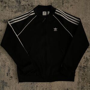 Adidas Originals SST Superstar Track Jacket Womens M Black White 3 Stripe Zip